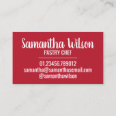 イギリスの軽食フルーツカスタードデザート 名刺 (裏面)