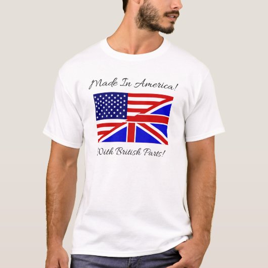イギリスの部品が付いているアメリカで作られる! Tシャツ (正面)