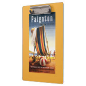 イギリスの鉄道のビーチチェアおよび球ポスター クリップボード (左)