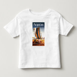 イギリスの鉄道のビーチチェアおよび球ポスター トドラーTシャツ
