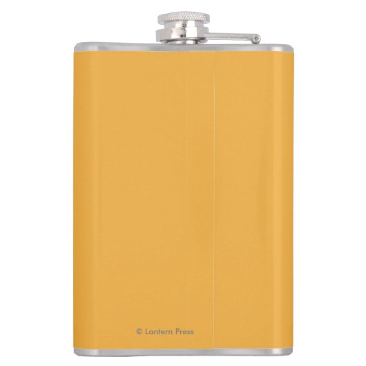 イギリスの鉄道のビーチチェアおよび球ポスター フラスク (裏面)