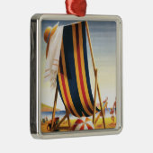 イギリスの鉄道のビーチチェアおよび球ポスター メタルオーナメント (右)