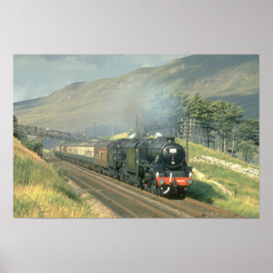 イギリスの鉄道の最後に蒸気強く引かれた列車の方の ポスター
