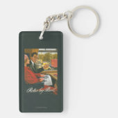 イギリスの鉄道は柵ポスターによってリラックスします キーホルダー (裏面)