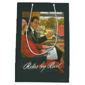 イギリスの鉄道は柵ポスターによってリラックスします ミディアムペーパーバッグ (裏面)