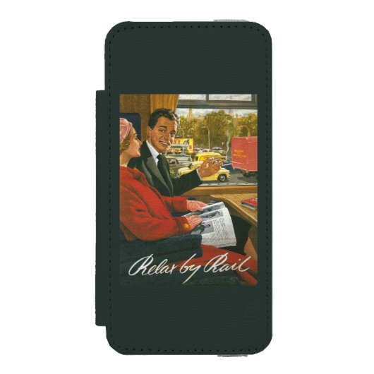 イギリスの鉄道は柵ポスターによってリラックスします INCIPIO iPhoneウォレットケース (フォリオ 正面)