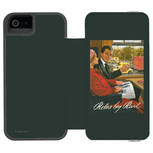 イギリスの鉄道は柵ポスターによってリラックスします INCIPIO iPhoneウォレットケース (フォリオオープン)
