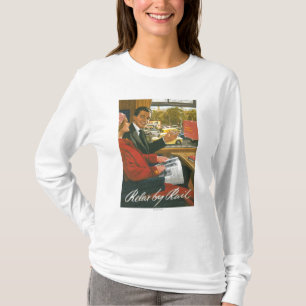 イギリスの鉄道は柵ポスターによってリラックスします Tシャツ