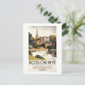 イギリスの鉄道ポスターの川景色 ポストカード (スタンド正面)