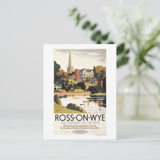 イギリスの鉄道ポスターの川景色 ポストカード (スタンド正面)