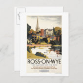 イギリスの鉄道ポスターの川景色 ポストカード (正面/裏面)