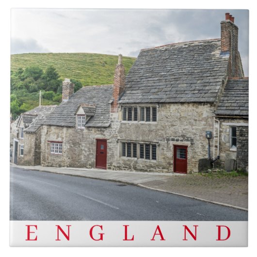 イギリスの陶磁器タイルの石のコテージ タイル (正面)