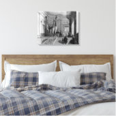 イギリスの階段の上のギラフェ キャンバスプリント (インサイチュ (寝室))