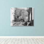 イギリスの階段の上のギラフェ キャンバスプリント (インサイチュ (ウッドフロア))