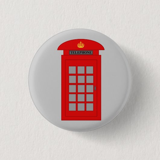 イギリスの電話ボックス 缶バッジ (正面)