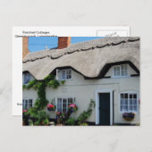 イギリスの風景、茅葺きの小屋、クイーンボロー、 ポストカード (正面/裏面)