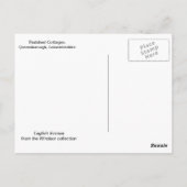 イギリスの風景、茅葺きの小屋、クイーンボロー、 ポストカード (裏面)