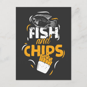 イギリスの食用魚チップスおもしろいストリートフード ポストカード