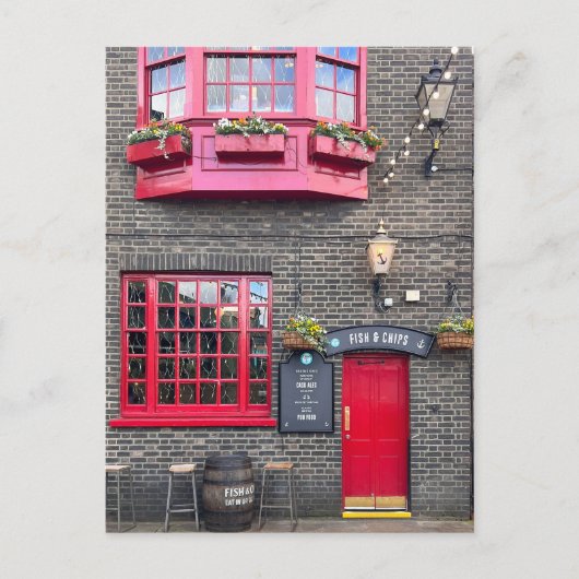 イギリスの魚とチップ、ロンドンのイギリスのはがき ポストカード (正面)