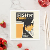 イギリスの魚類とチップ スタンダードランチョンナプキン (インサイチュ)
