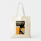 イギリスの魚類とチップ トートバッグ (裏面)