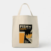 イギリスの魚類とチップ トートバッグ (裏面)