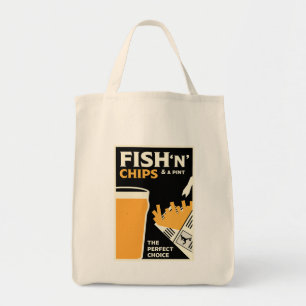 イギリスの魚類とチップ トートバッグ