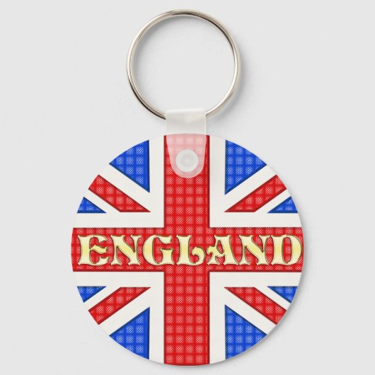 イギリスのACとテクスチャ付きユニオンジャッ書クのフラグ キーホルダー (正面)