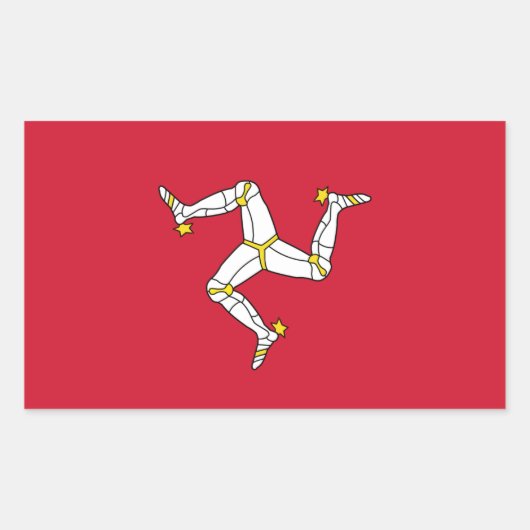 イギリスのIsle of Man Flag付き長方形シール 長方形シール (正面)