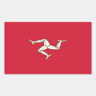 イギリスのIsle of Man Flag付き長方形シール 長方形シール
