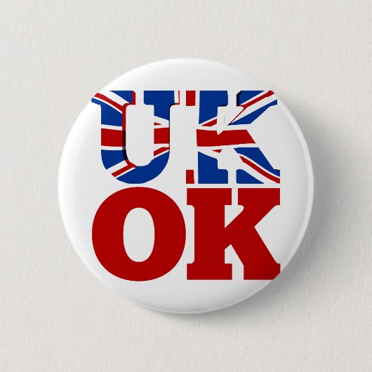 イギリスのOK! 一緒によくして下さい 缶バッジ (正面)