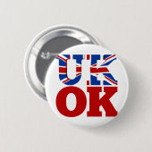 イギリスのOK! 一緒によくして下さい 缶バッジ (正面&裏面)