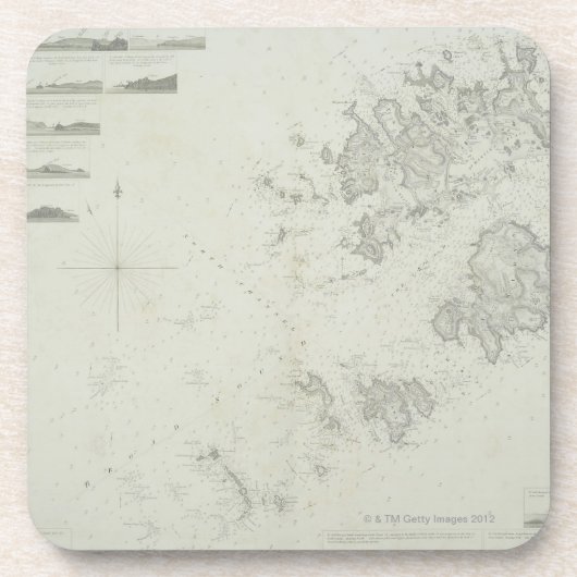 イギリスのScillyの島の地図 コースター (正面)