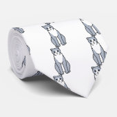 イギリスのShorthair二色猫の漫画 ネクタイ (ロール)