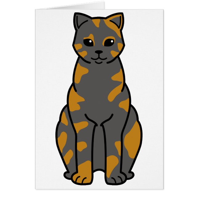 イギリスのShorthair Tortie猫の漫画 (正面)