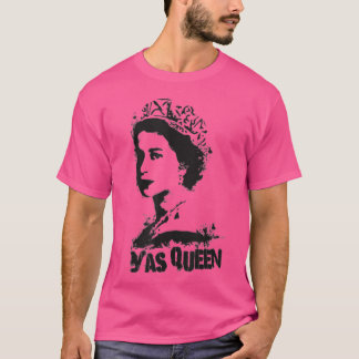 イギリスのYAS QUEENトリビュート英国王室のおもしろいQ Tシャツ