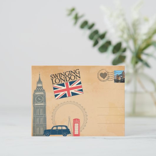 イギリスはがきからロンドン統一されたへのご挨拶 ポストカード (スタンド正面)