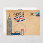 イギリスはがきからロンドン統一されたへのご挨拶 ポストカード (正面/裏面)