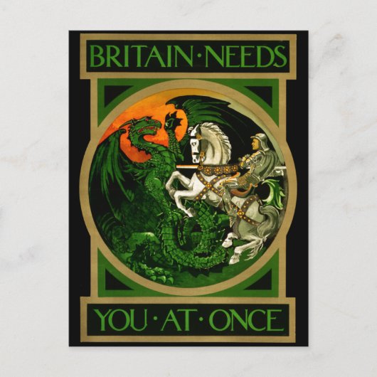 イギリスは直ちに必要だ、WWI British War Poster ポストカード (正面)