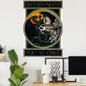 イギリスは直ちに～WWI募集ポスターを必要とする ポスター (ホームオフィス)