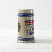 イギリスは米国の大統領を祝いますオバマSouvenir ビールジョッキ (中央)