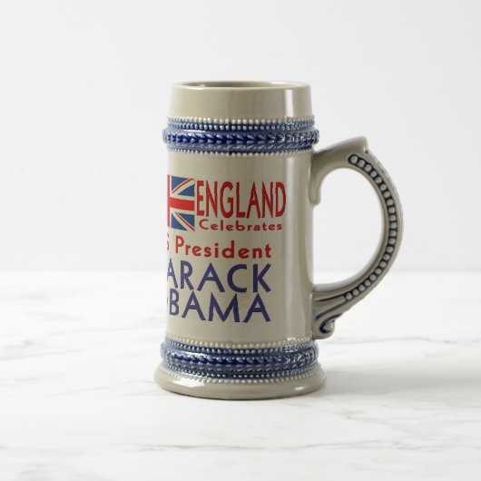 イギリスは米国の大統領を祝いますオバマSouvenir ビールジョッキ (右)