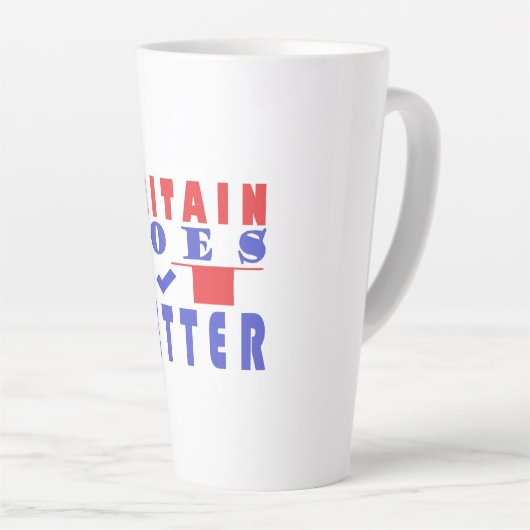 イギリスは良い単語のポスターデザイン カフェラテマグ (右アングル)