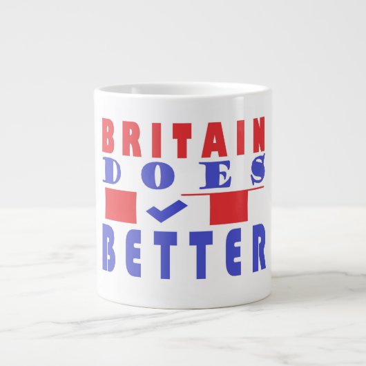 イギリスは良い単語のポスターデザイン ジャンボコーヒーマグカップ (正面)