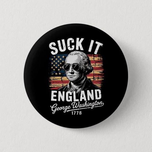 イギリスめ 7月4日 ジョージ・ワシントン 1776 缶バッジ (正面)
