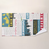  イギリスやロンドンの新聞とシームレスな模様。ペグ バスタオル (バスタオル)