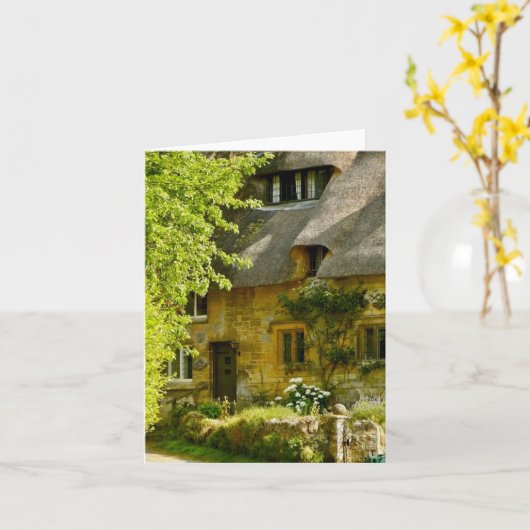 イギリスをモチーフにした折り畳みグリーティングカード カード (黄色い花)