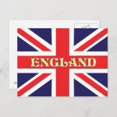 イギリスを挟んだユニオン・ジャック国旗 ポストカード (正面/裏面)