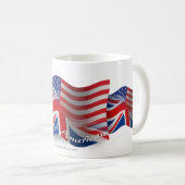 イギリスアメリカの振る旗 コーヒーマグカップ (正面右)