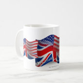 イギリスアメリカの振る旗 コーヒーマグカップ (正面左)